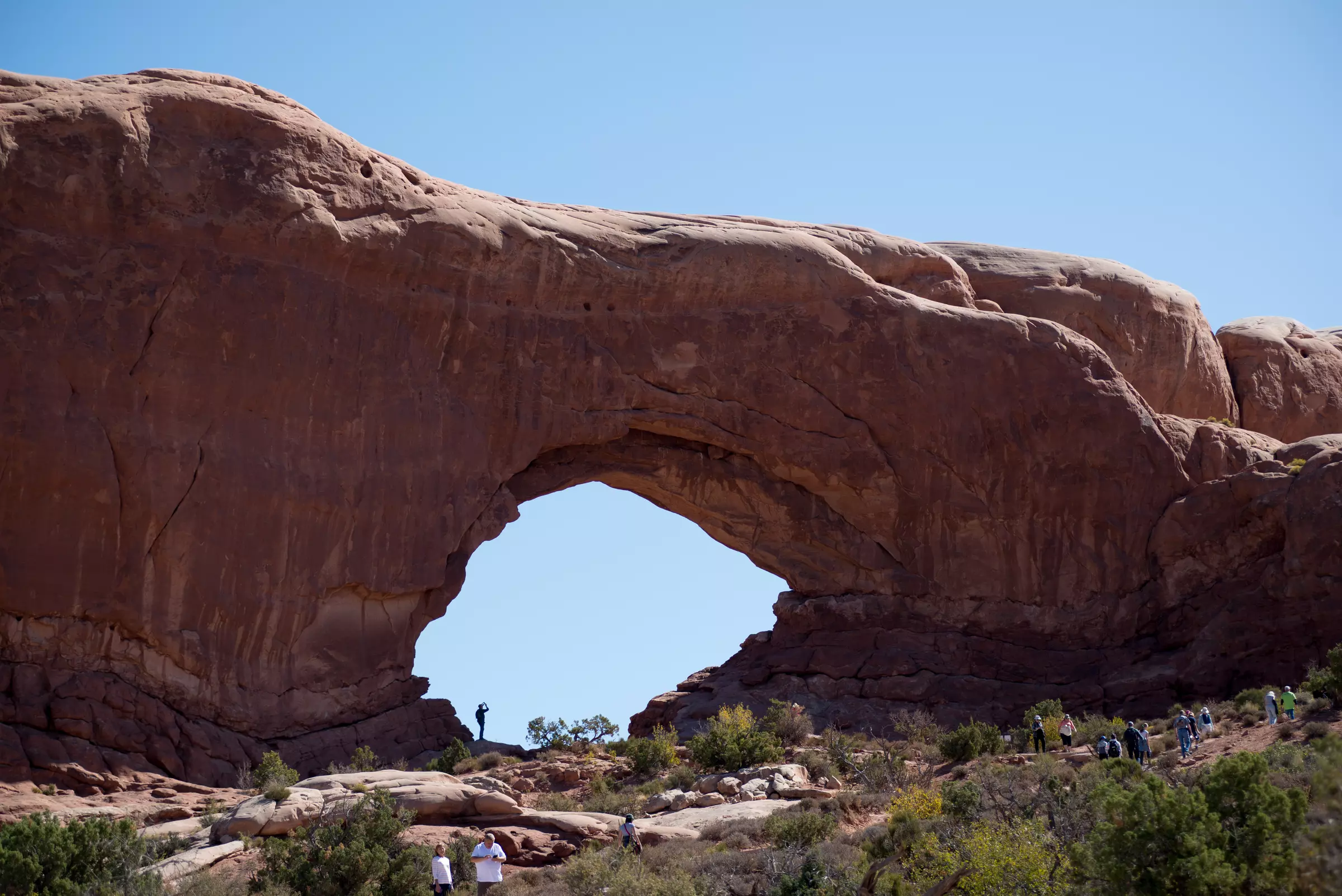 Arches National Park - Single Arches. Człowiek do skali jest :)